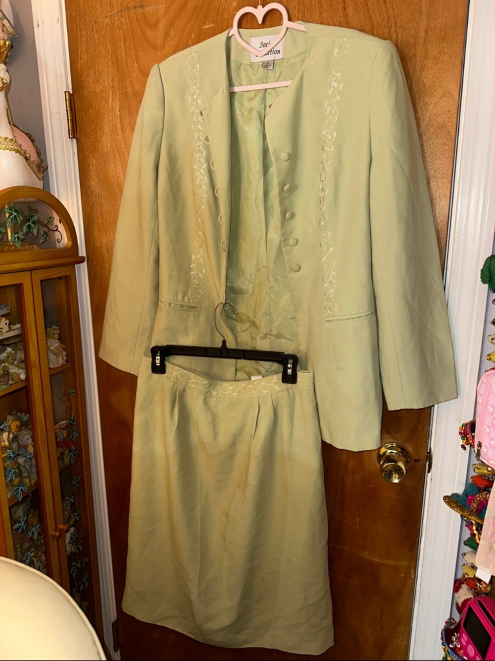 Light Green Women's Skirt Set - Classic Two-Piece